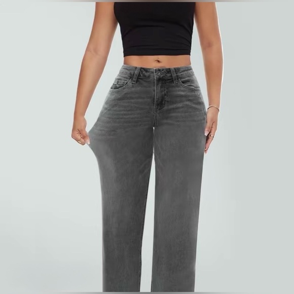 Viral TikTok Curve Hugging Women's baggy Gray Jeans - Picture 3 of 8